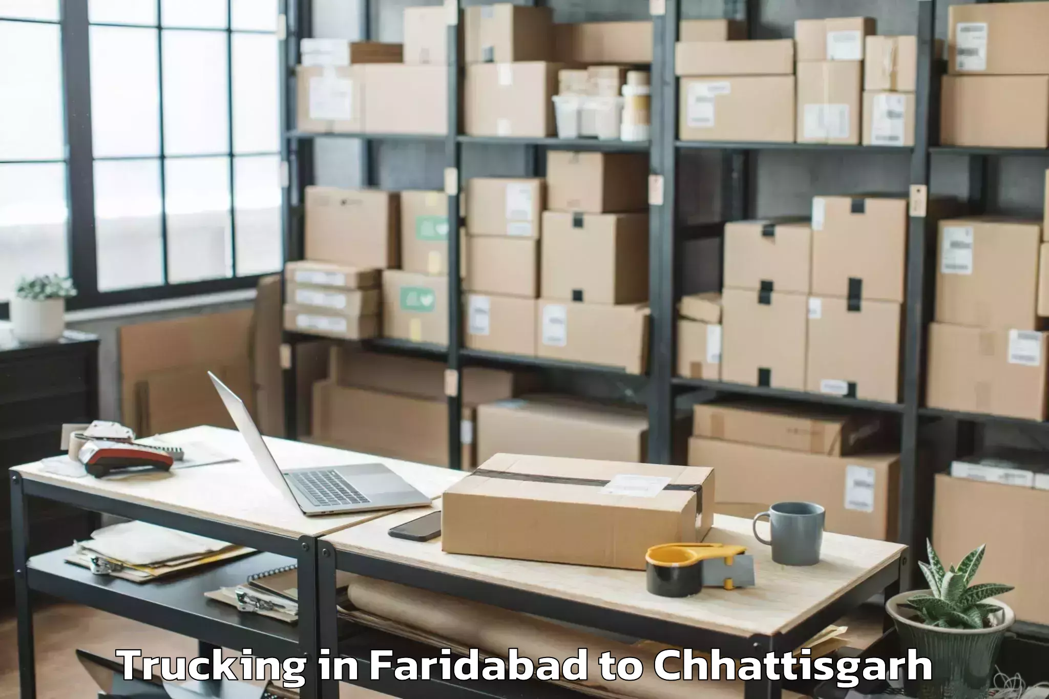 Top Faridabad to Khairagarh Trucking Available